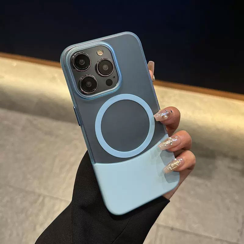 Kreativt frostet etui med kontrastsømmer