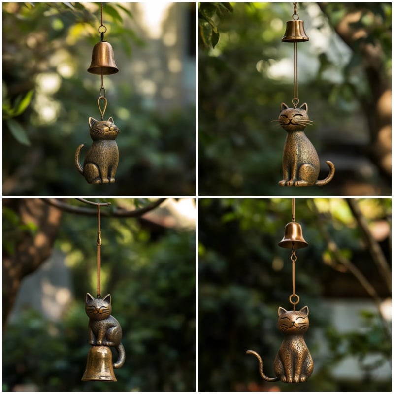 ⏳Aktuelt tilbud: 60 % rabatt🐱Håndlaget retro klokke med kattevugg