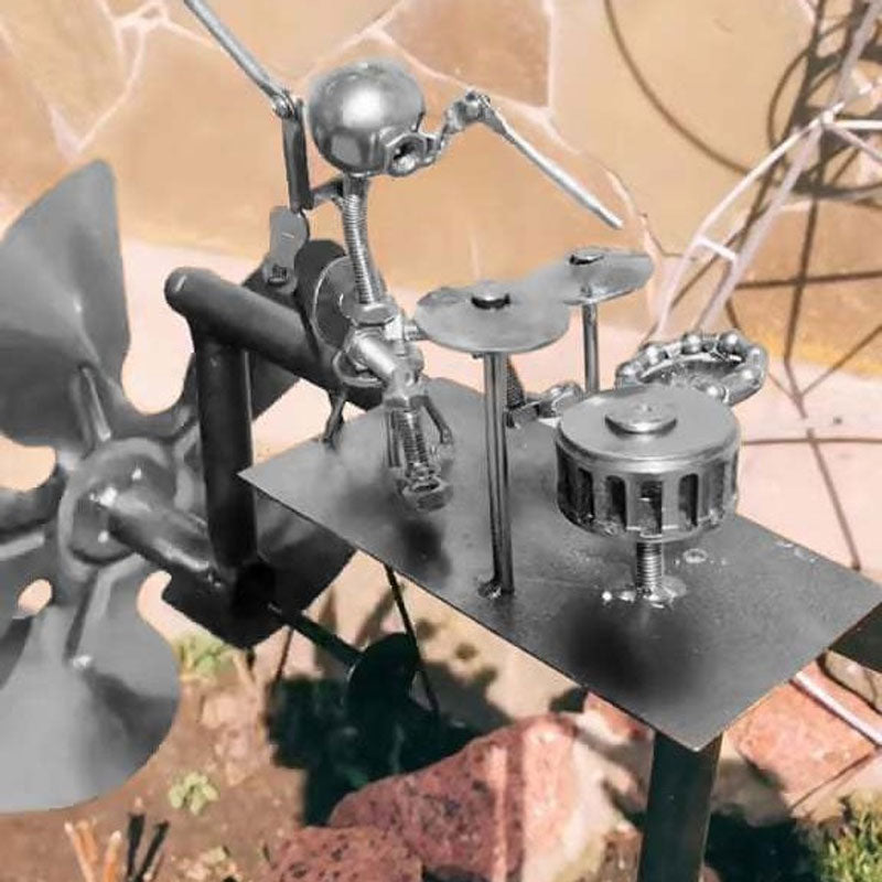 🔥Siste dags kampanje 49 % rabatt🥁🎸Håndlaget metallvindmølle for rockeband✨