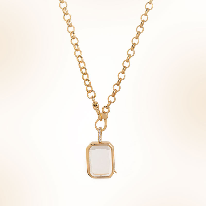 Personlig anheng med fotoboks i glass