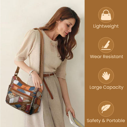🔥Vintage Tas Met Geometric Patroon En Justerbar stropp👜