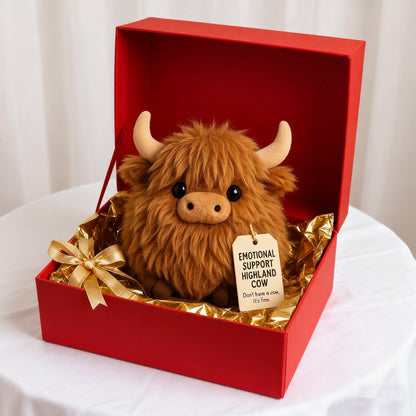 Plush Highland Cow för emotionellt stöd 🎉