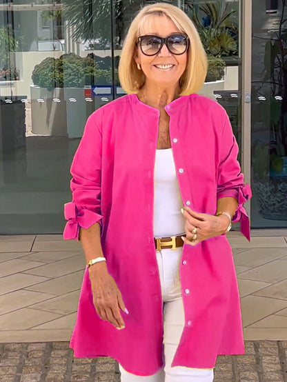 ✨Lange skjortejakker i ensfarget bomullh