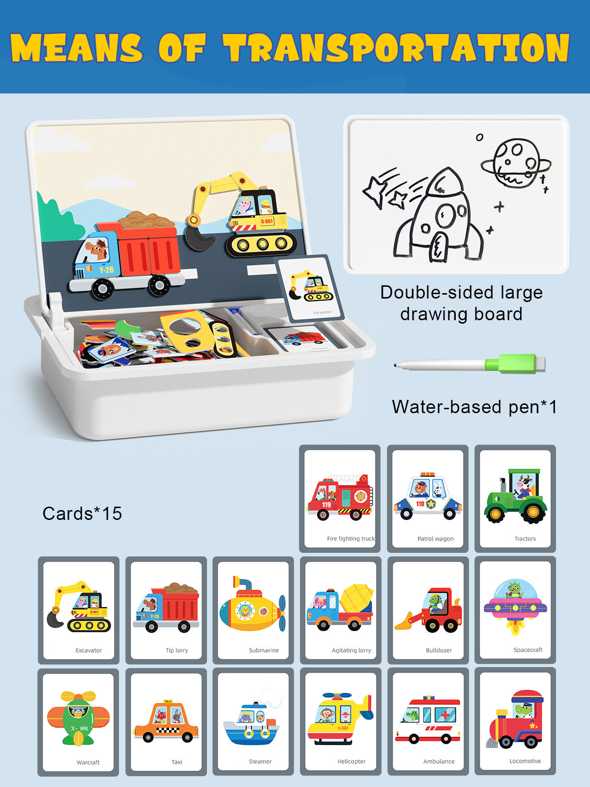 Magnetisk puslespill med ansiktsklær for barn, dobbeltsidig førskolepedagogisk læringsleke for barn