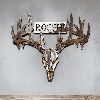 Personlig hjorteskalleholder i metall