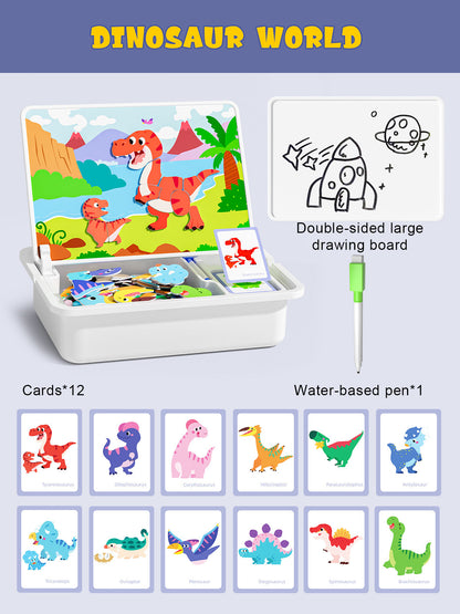 Magnetisk puslespill med ansiktsklær for barn, dobbeltsidig førskolepedagogisk læringsleke for barn