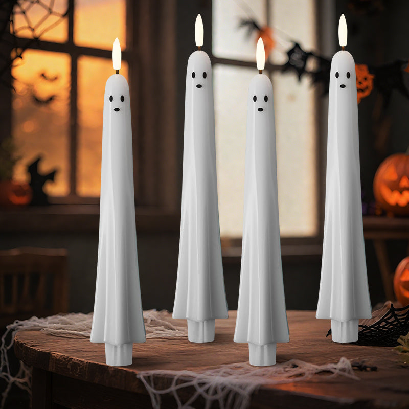 🎃👻 Fjernstyrt spøkelseslys med 3D-flammende veke 👻🎃
