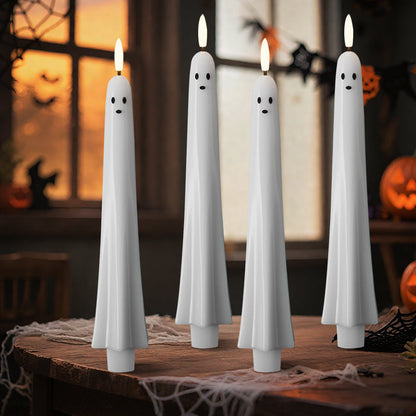 🎃👻 Fjernstyrt spøkelseslys med 3D-flammende veke 👻🎃
