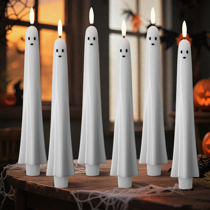 🎃👻 Fjernstyrt spøkelseslys med 3D-flammende veke 👻🎃