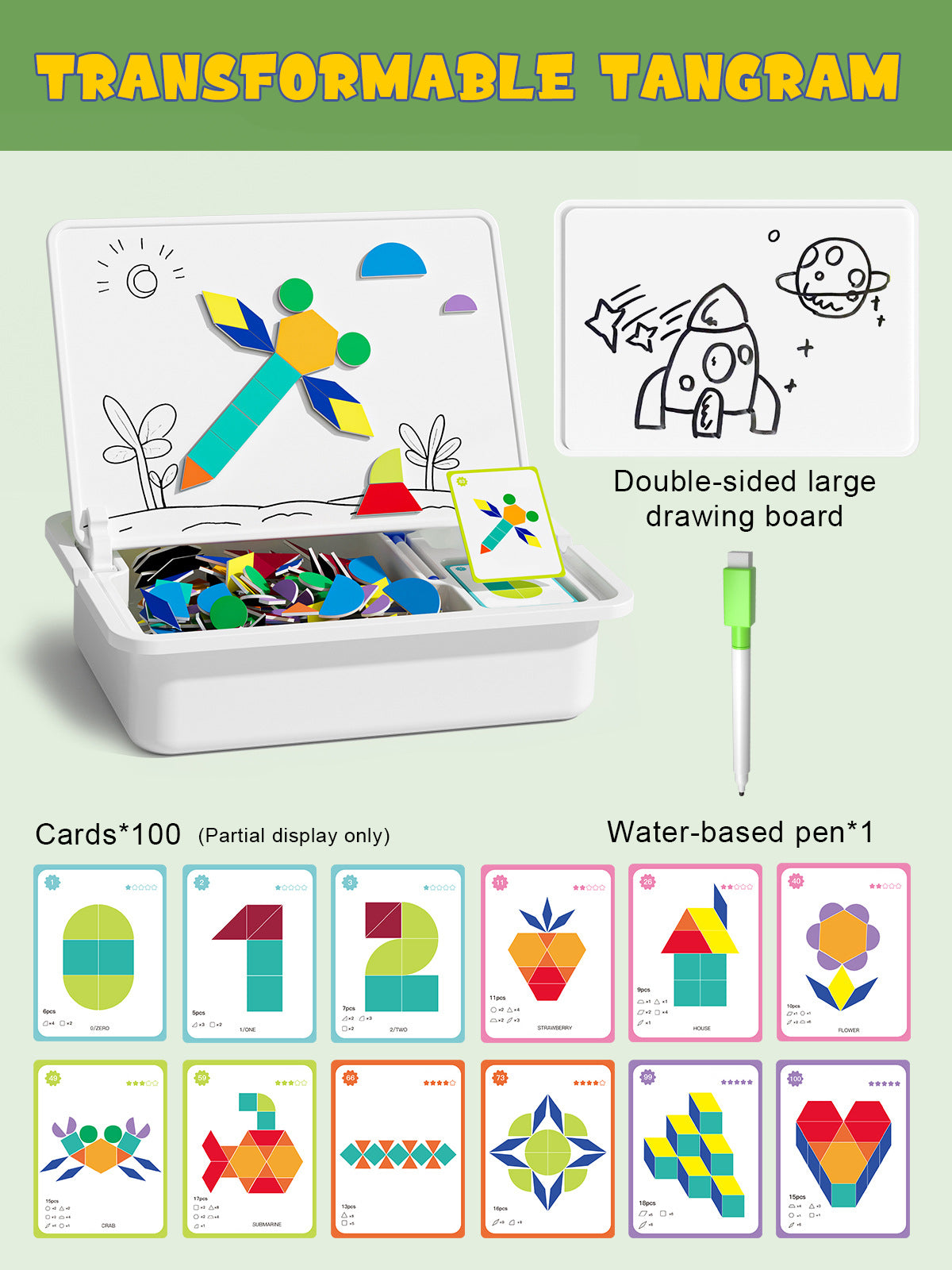 Magnetisk puslespill med ansiktsklær for barn, dobbeltsidig førskolepedagogisk læringsleke for barn