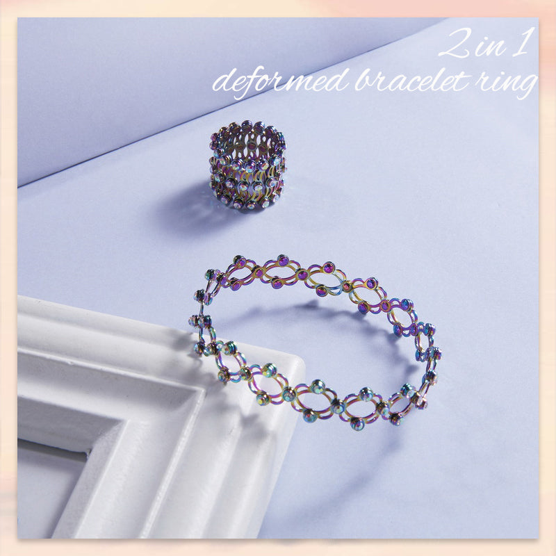 Nytt kreativt magisk teleskopisk ring deformerbart kobberarmbånd