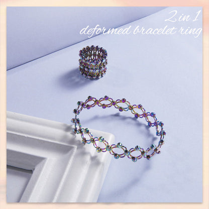 Nytt kreativt magisk teleskopisk ring deformerbart kobberarmbånd