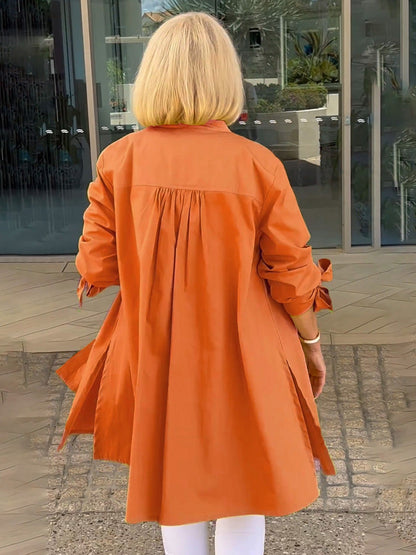 ✨Lange skjortejakker i ensfarget bomullh