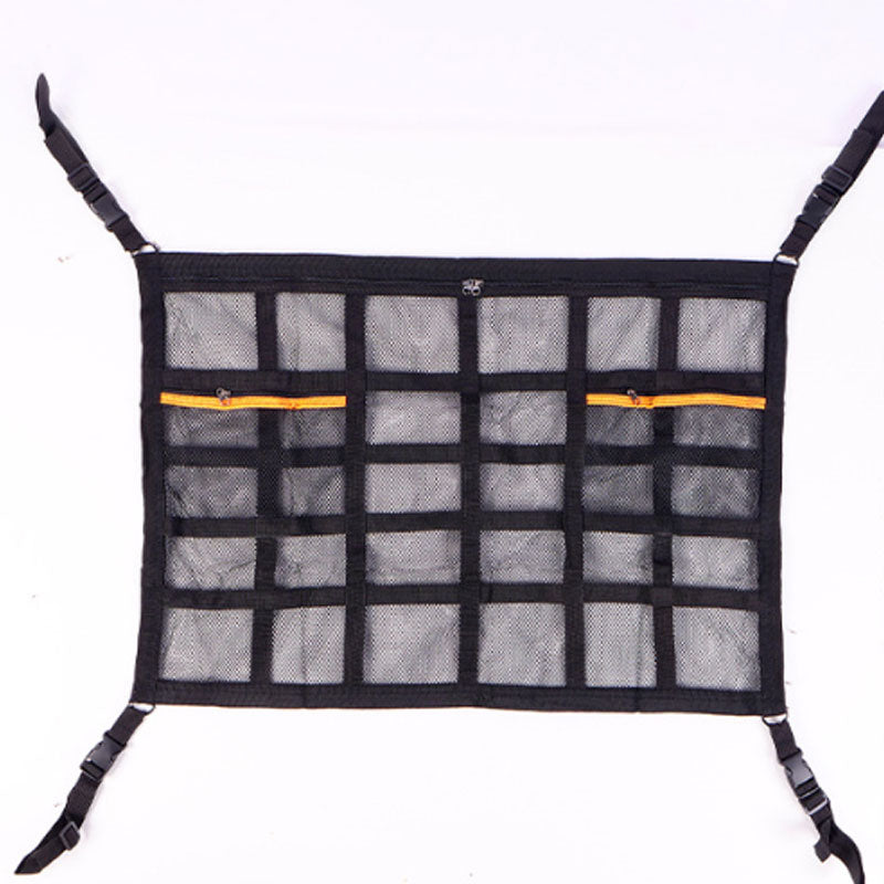 Hengende oppbevaringspose i netting for biltak