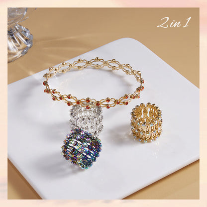 Nytt kreativt magisk teleskopisk ring deformerbart kobberarmbånd