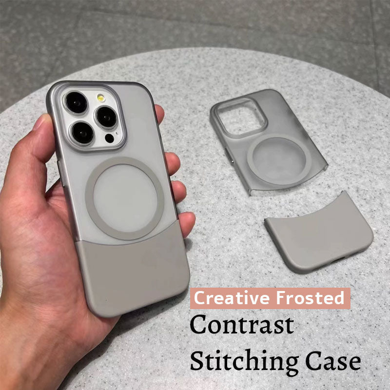 Kreativt frostet etui med kontrastsømmer