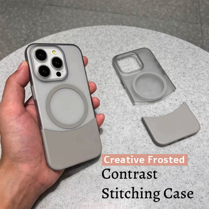 Kreativt frostet etui med kontrastsømmer