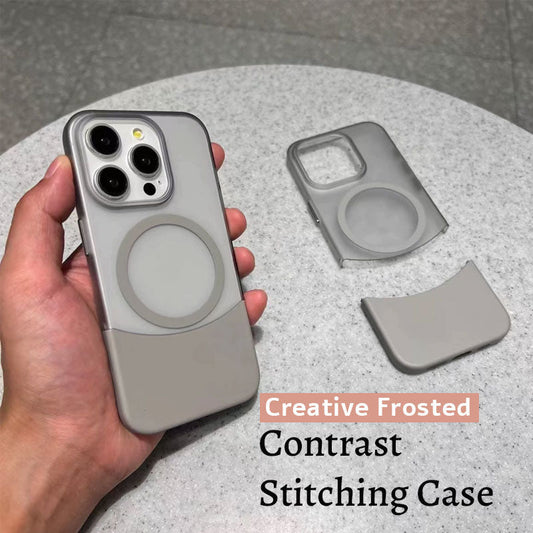 Kreativt frostet etui med kontrastsømmer