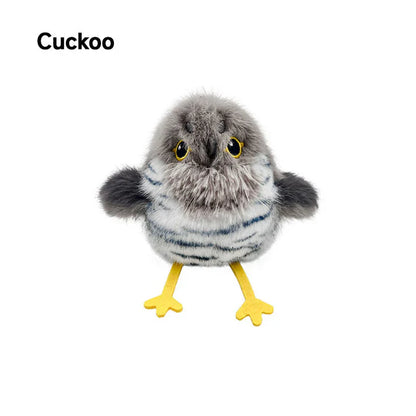 Interaktiv katteleke i form av en fugl i naturlig størrels