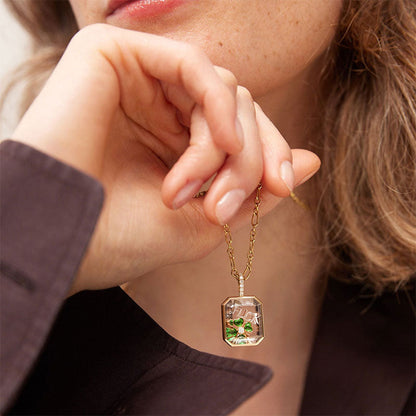 Personlig anheng med fotoboks i glass