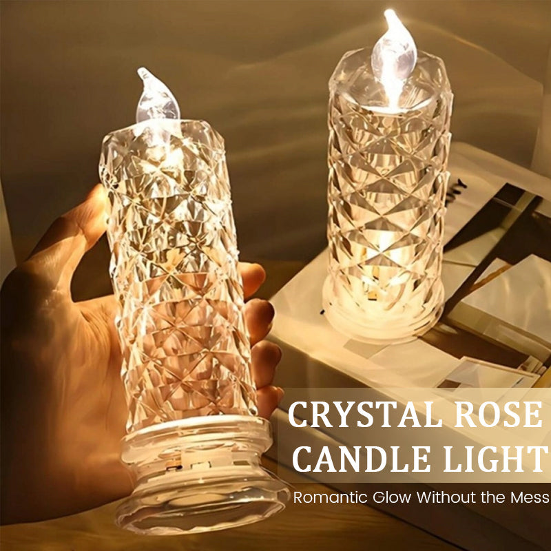 ✨ Crystal Rose Candle Light - romantisk glød uten rot