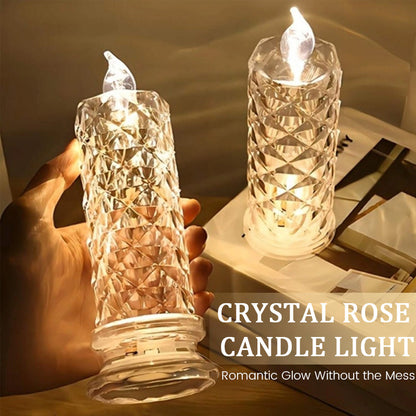✨ Crystal Rose Candle Light - romantisk glød uten rot