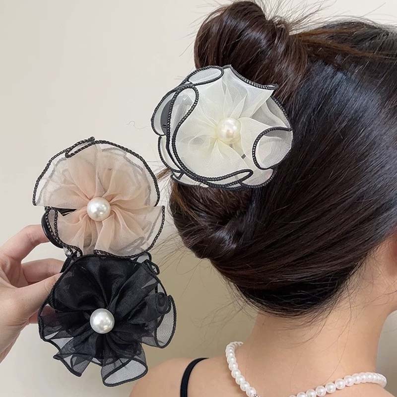 Ultrapen hårspenne med nettingblomster