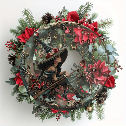 Dørhengsel med heksetema / 🧙‍♀️ Vakker heks – Personlig solfanger-pynt til å henge i vinduet