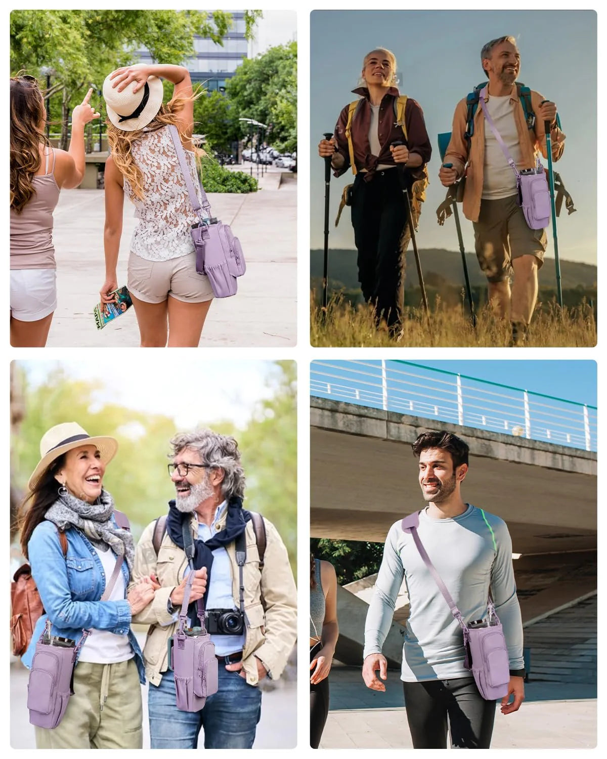 Justerbar skulderveske med termokoppholder for 40 oz