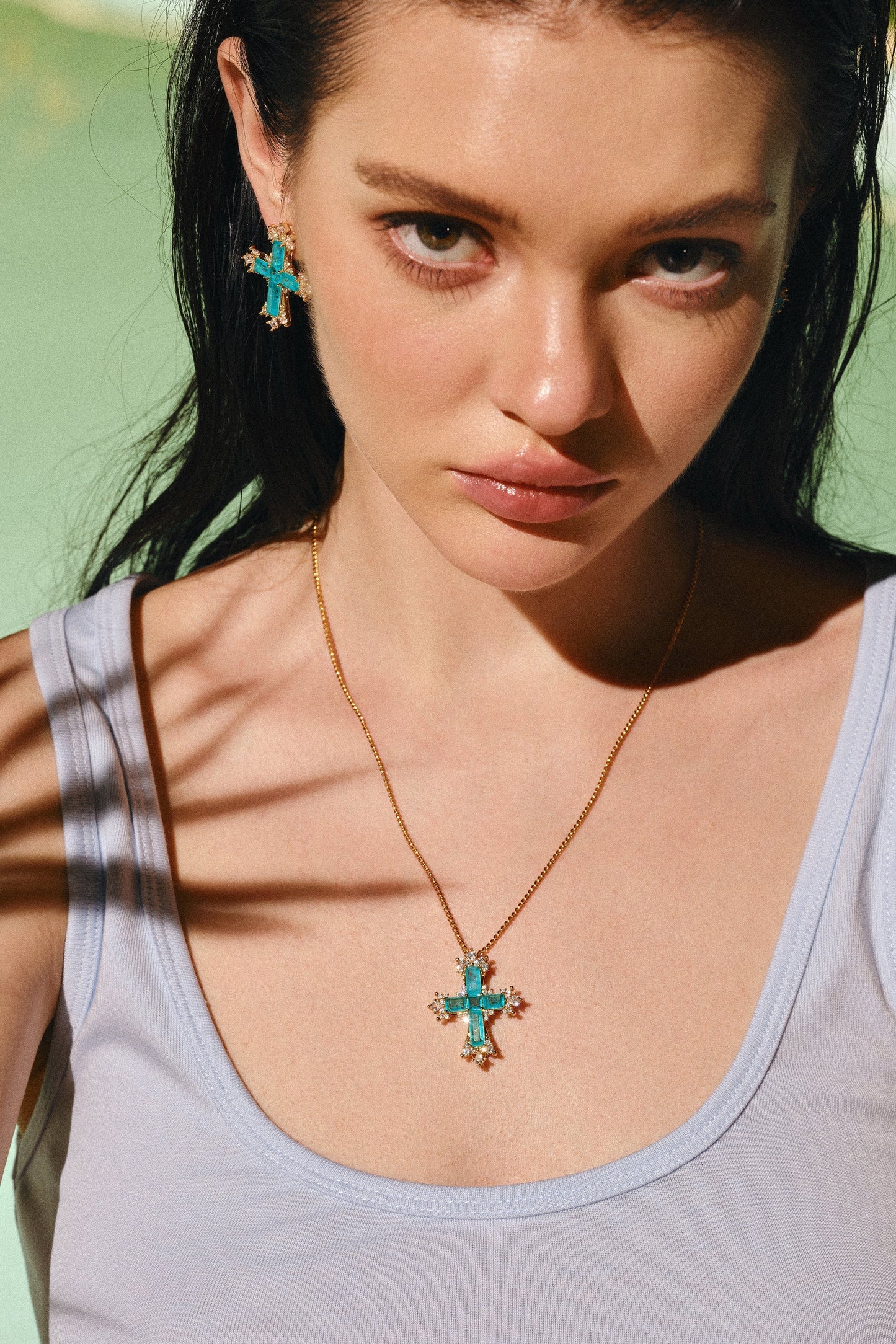 Paraiba kors-smykkesett