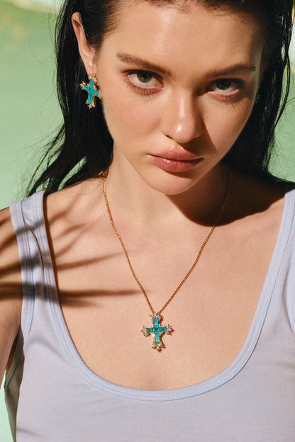 Paraiba kors-smykkesett