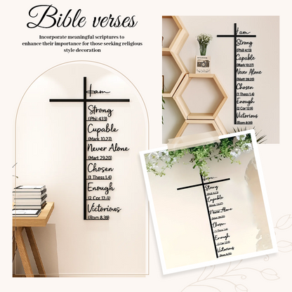 Veggkunst av metallkors med Jesus-krusifiks