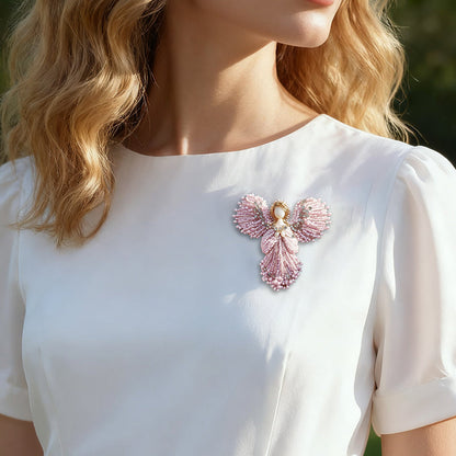 SISTE DAG 50% RABATT 💖 Håndlaget Perle Engel Brosje