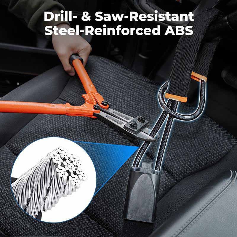 Universell rattlås med setebelteklemme (inkluderer 2 nøkler)