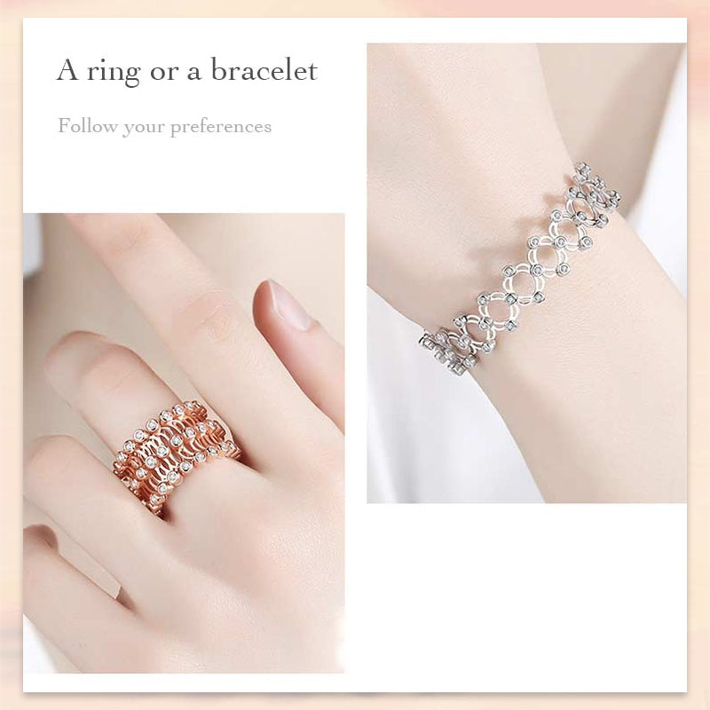 Nytt kreativt magisk teleskopisk ring deformerbart kobberarmbånd