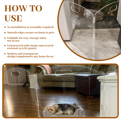 🛡️ Klar akrylgrind for kjæledyr