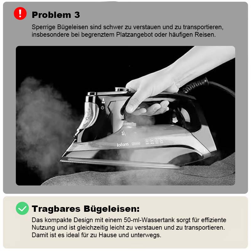 💛Bærbart mini-dampstrykejern