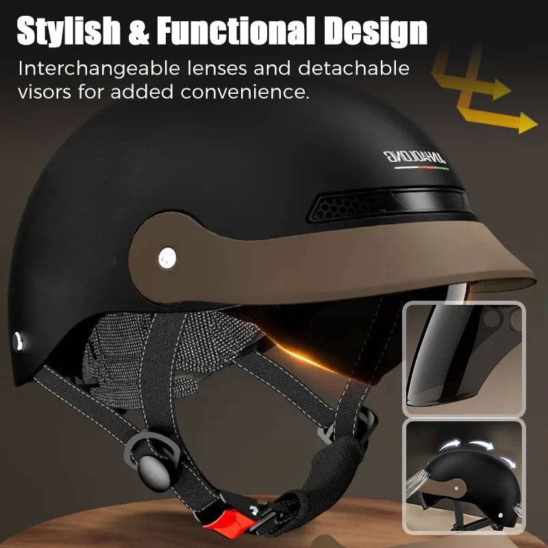 🛡️Pustende, lett og kollisjonssikker motorsykkelhjelm