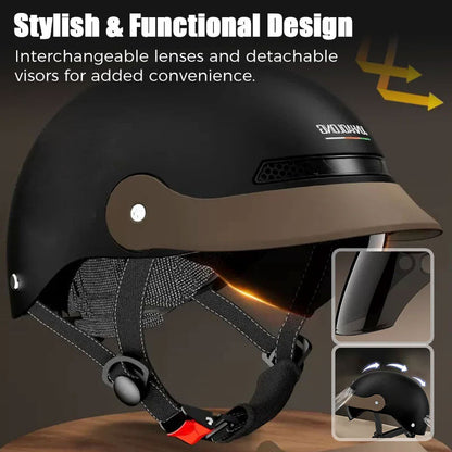 🛡️Pustende, lett og kollisjonssikker motorsykkelhjelm