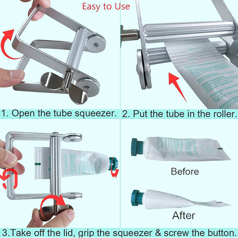 Multifunksjonell tannkrempresse i metall