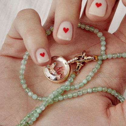 Personlig anheng med fotoboks i glass