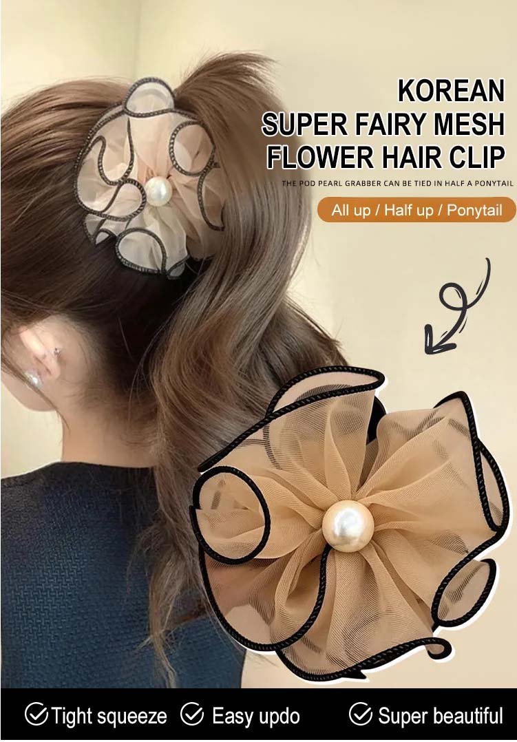 Ultrapen hårspenne med nettingblomster