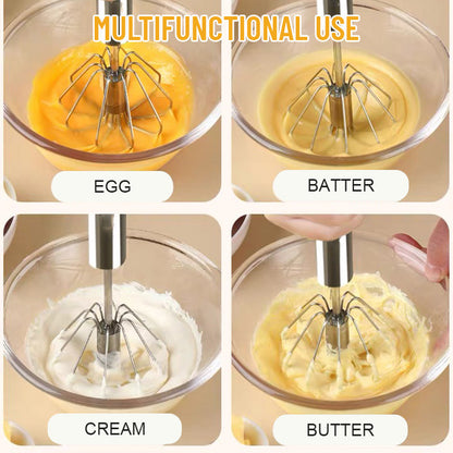 Press Egg Beater i rustfritt stål