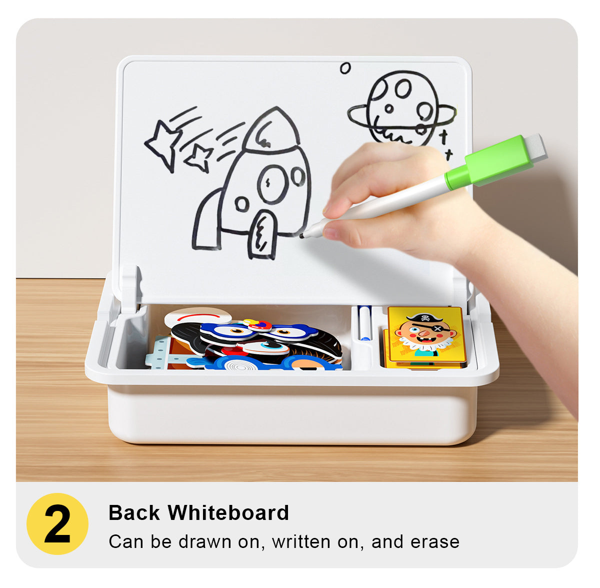 Magnetisk puslespill med ansiktsklær for barn, dobbeltsidig førskolepedagogisk læringsleke for barn