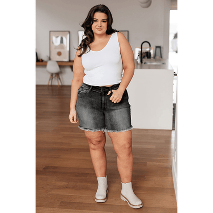 🔥 Siste dag -49% RABATT 🔥 Høylivede "Dad Shorts" med frynser nederst