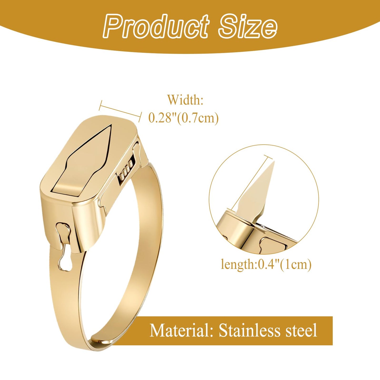 💍Selvforsvarsringkniv av metall