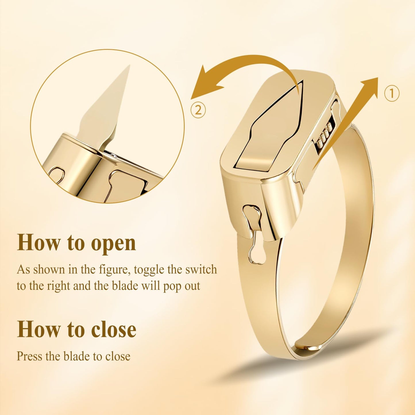 💍Selvforsvarsringkniv av metall