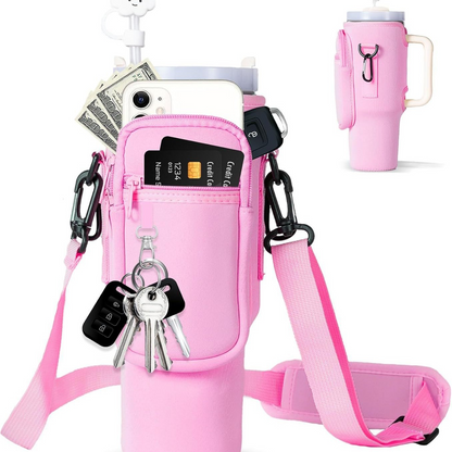 Justerbar skulderveske med termokoppholder for 40 oz