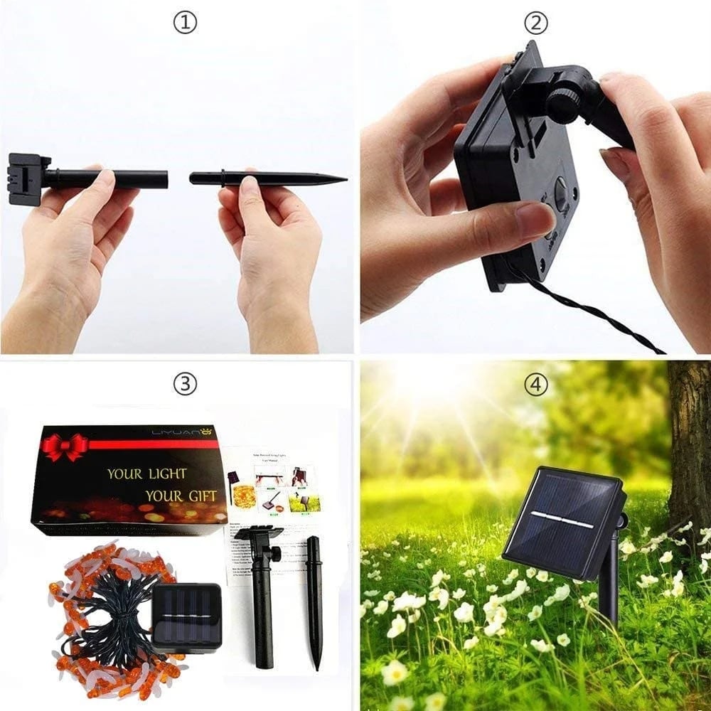 🐝Solcelledrevne LED-bielyslenker