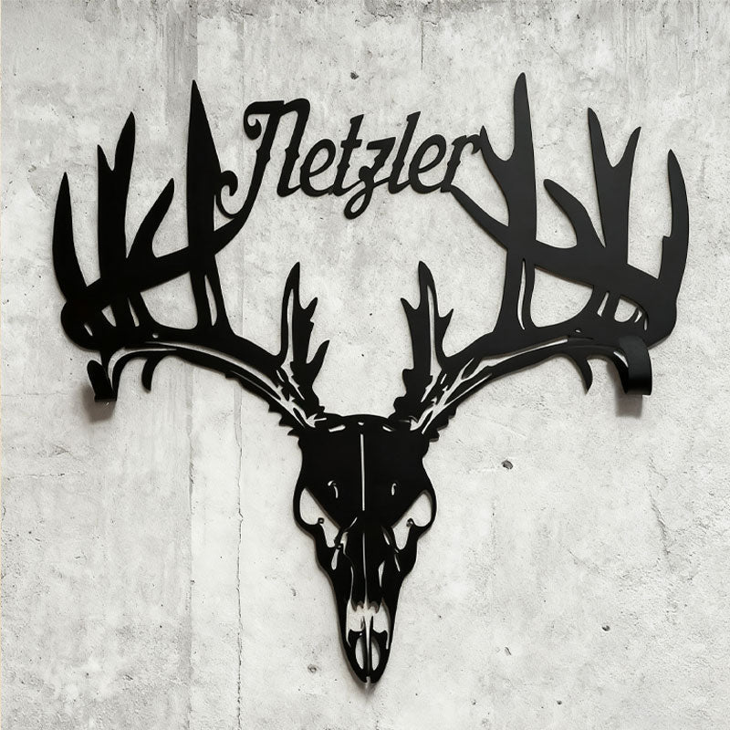 Personlig hjorteskalleholder i metall